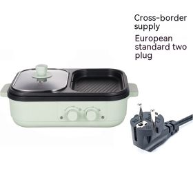 Roast All-in-one Pot Household Multi-functional Cooking Pot Electric Roaster Pan (Option: Green-EU)